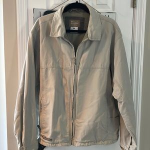Columbia Men's light Khaki Color Zip up jacket size L